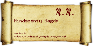 Mindszenty Magda névjegykártya